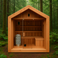 Outdoor Sauna Built for Year-Round Use, Canadian Cedar Construction, 9 kW Electric Heater, Smart Controls