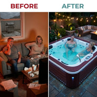 Hot Tub Built for Ultimate Relaxation, 28 Hydrotherapy Jets, Dual Occupancy, LED Lighting, 950L Capacity — Before & After