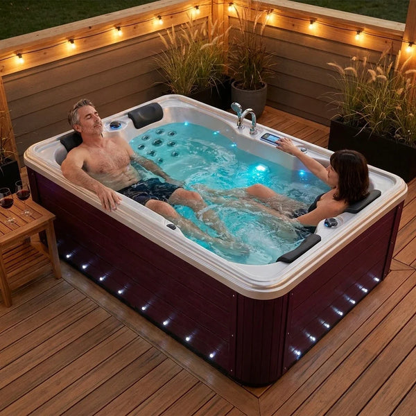 Hot Tub Built for Ultimate Relaxation, 28 Hydrotherapy Jets, Dual Occupancy, LED Lighting, 950L Capacity